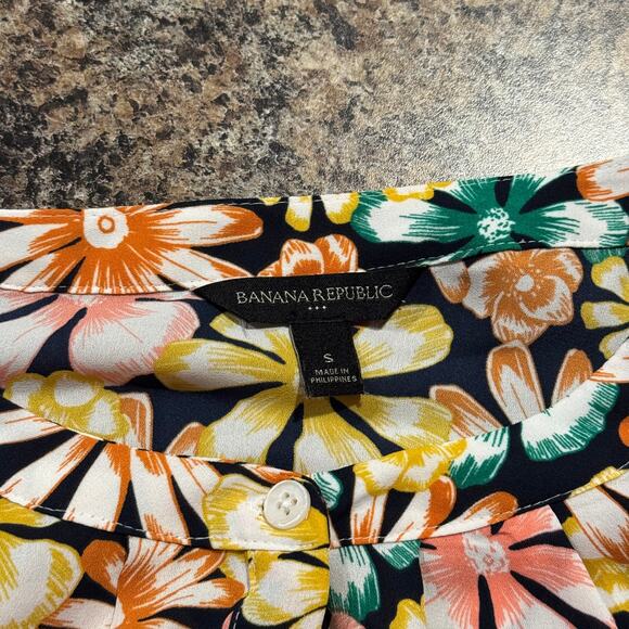 Banana Republic Womens Top Popover Boho Feminine Garden Party Retro Floral Small - Picture 3 of 6